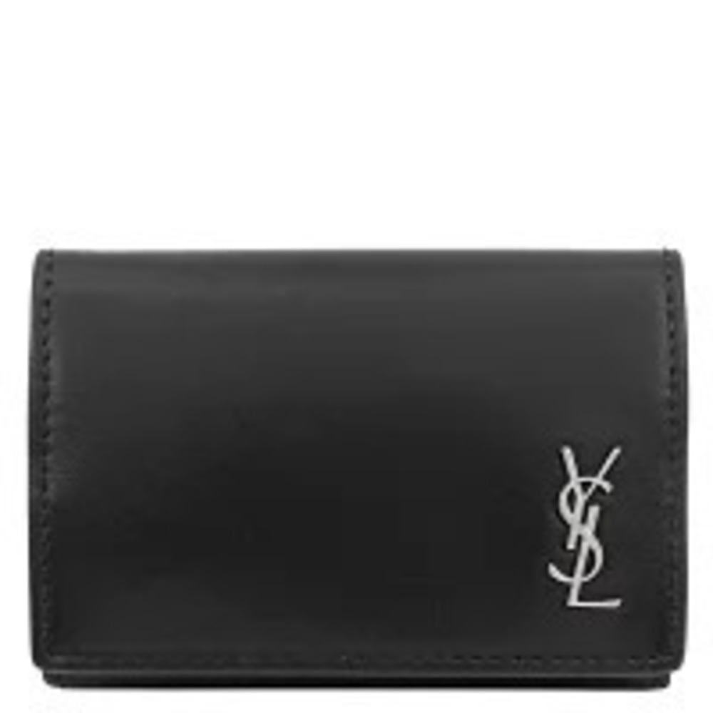 Saint Laurent L trifold wallet compact leather black